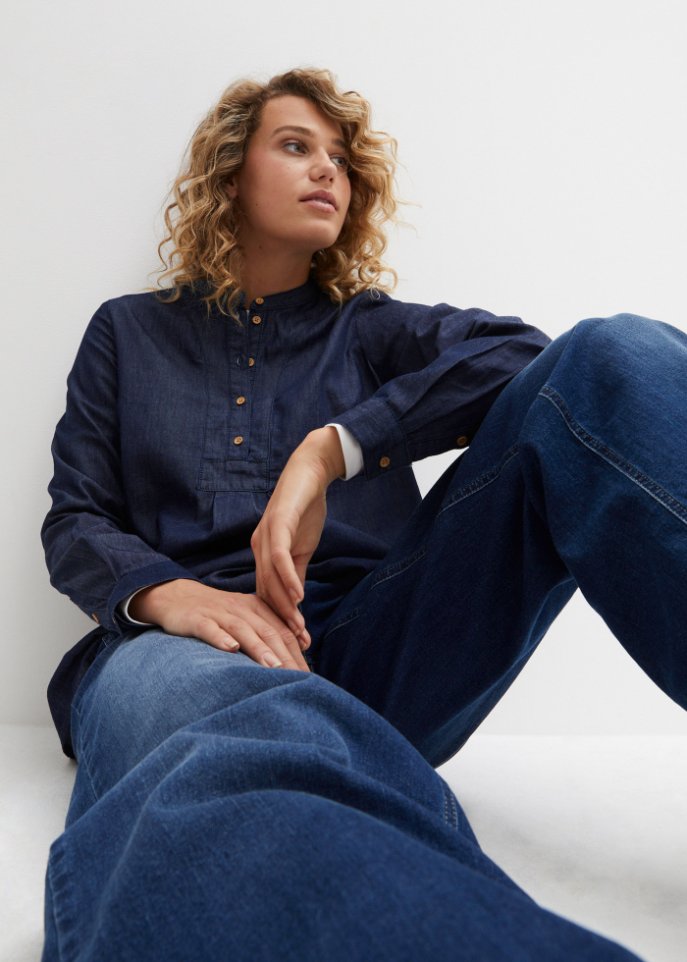 Jeans-Tunikabluse aus Bio-Baumwolle