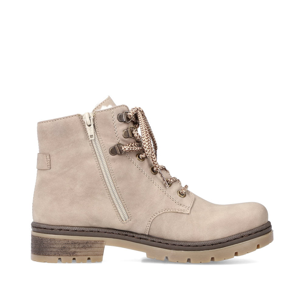 Rieker Damen Schnürstiefel hellbeige