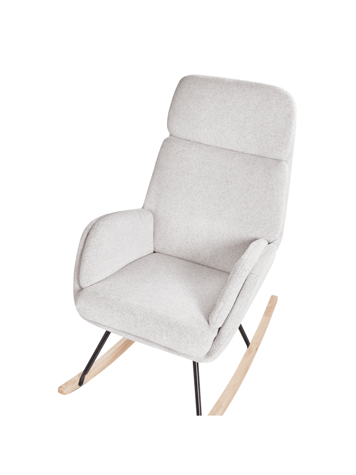 Beliani Schaukelstuhl KVELIA in Weiß/Braun/Schwarz - (W) 67 x (H) 106 x (L) 92 cm günstig kaufen onesize