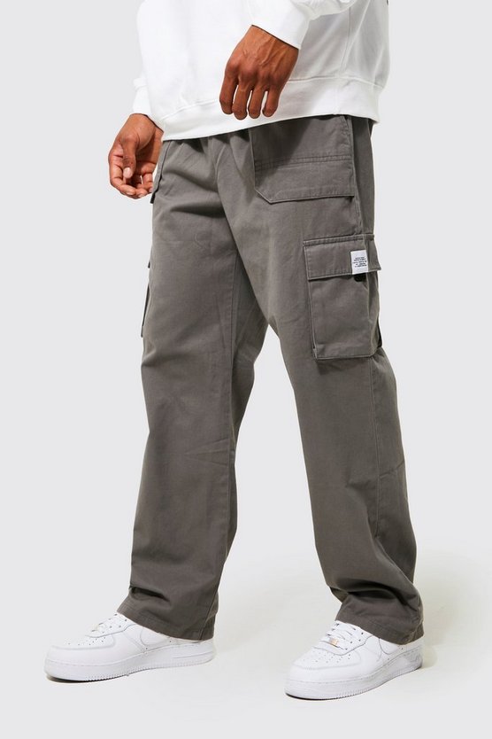 Lockere Twill Cargo-Jogginghose mit Gürtel