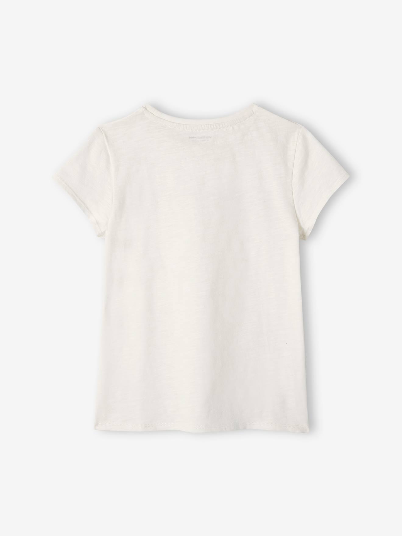 T-shirt de sport Basics fille rayures irisées placées écru