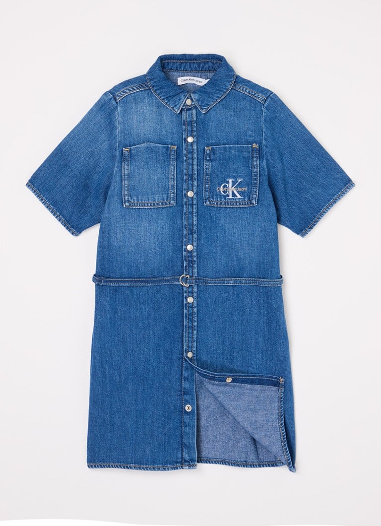 Abito in chambray Calvin Klein con logo ricamato