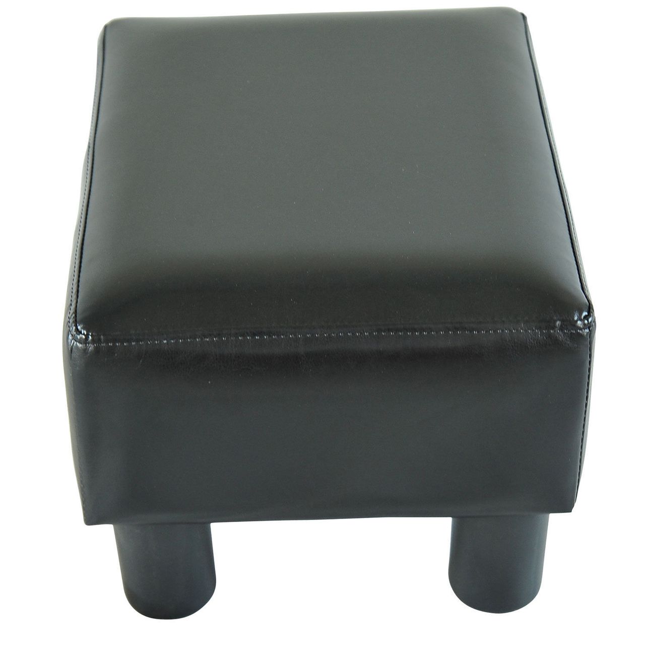 HOMCOM Fußhocker Beinstütze Sitzhocker Eingangbank Rückenfreier Hocker Bank Sitzbank Chesterfield aus Kunstleder Schwarz 40 x 30 x 24 cm