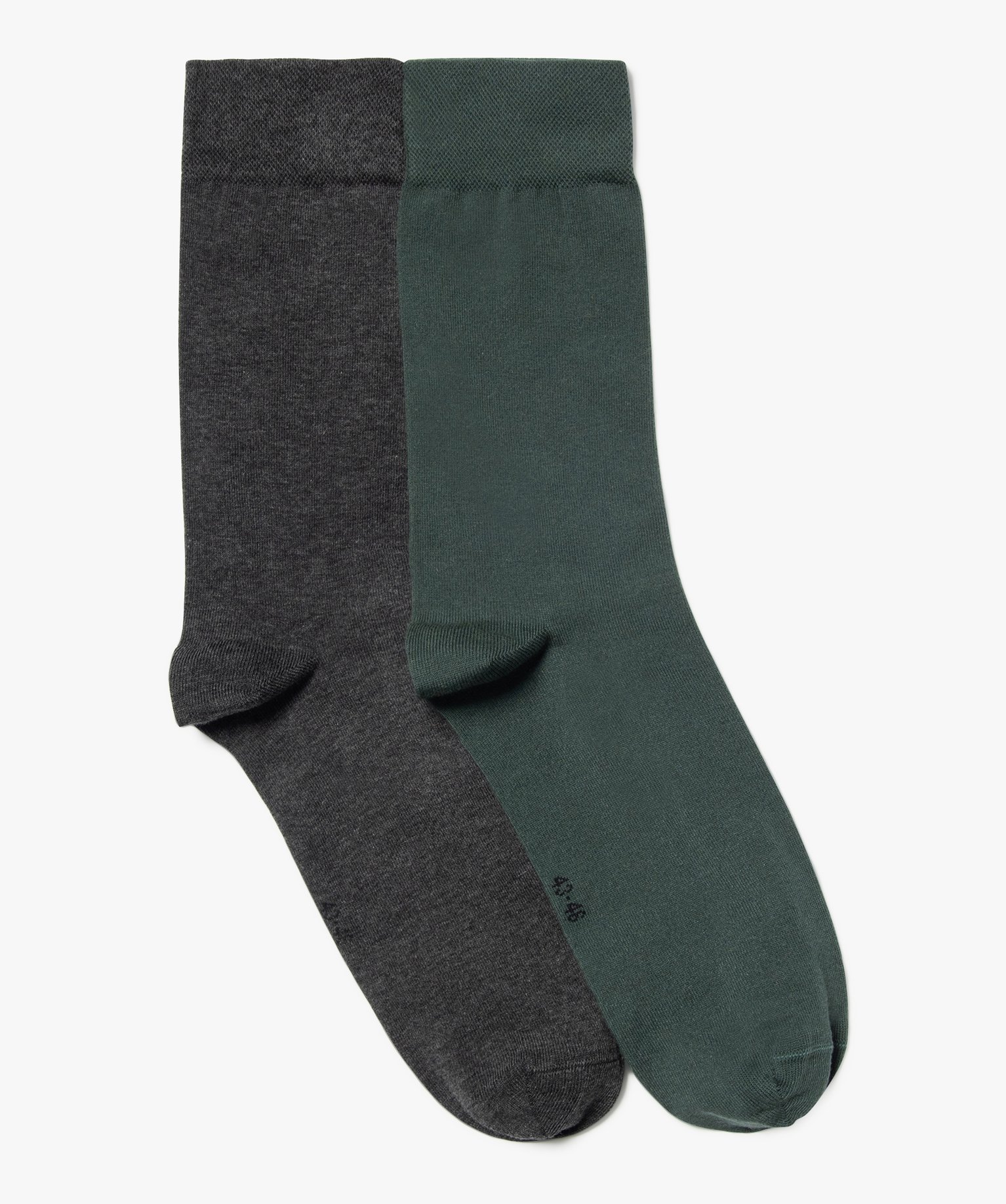 Chaussettes fines tige haute homme (lot de 2) vert | GEMO