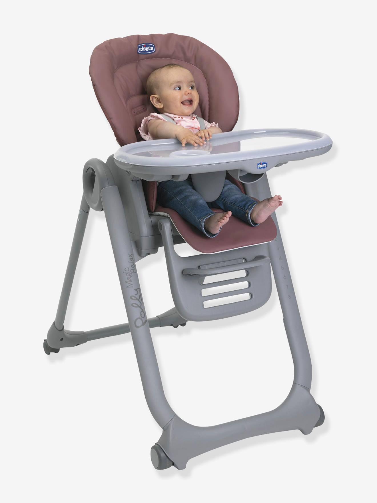 Chaise haute évolutive CHICCO Polly Magic Relax cocoa