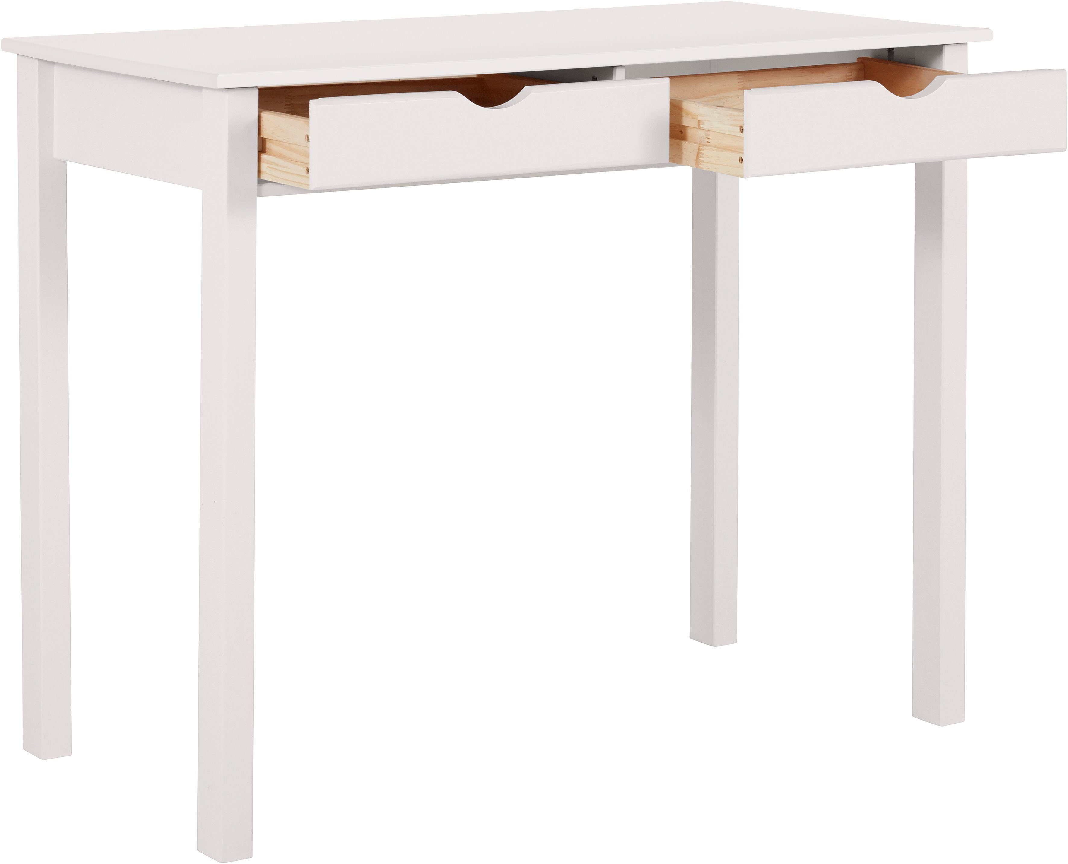 INOSIGN Schreibtisch Gava, Kiefernholz, Griffmulden, unterschiedliche Farbvarianten, Breite 100cm