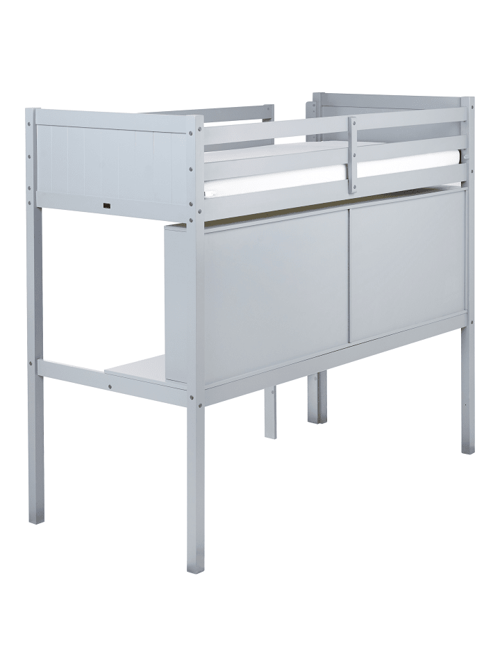 Beliani Hochbett FOUCAMONT in Grau - (W) 104 x (H) 180 x (L) 209 cm günstig kaufen onesize