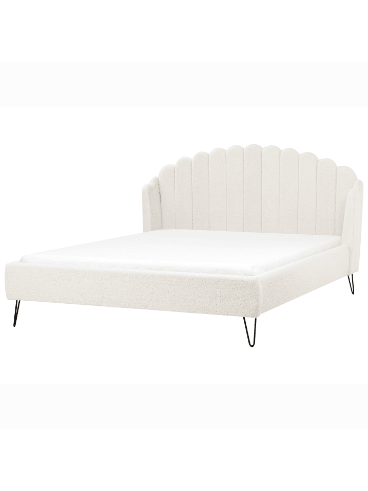 Beliani Doppelbett AMBILLOU in Weiß/Schwarz - (W) 197 x (H) 126 x (L) 214 cm günstig kaufen onesize