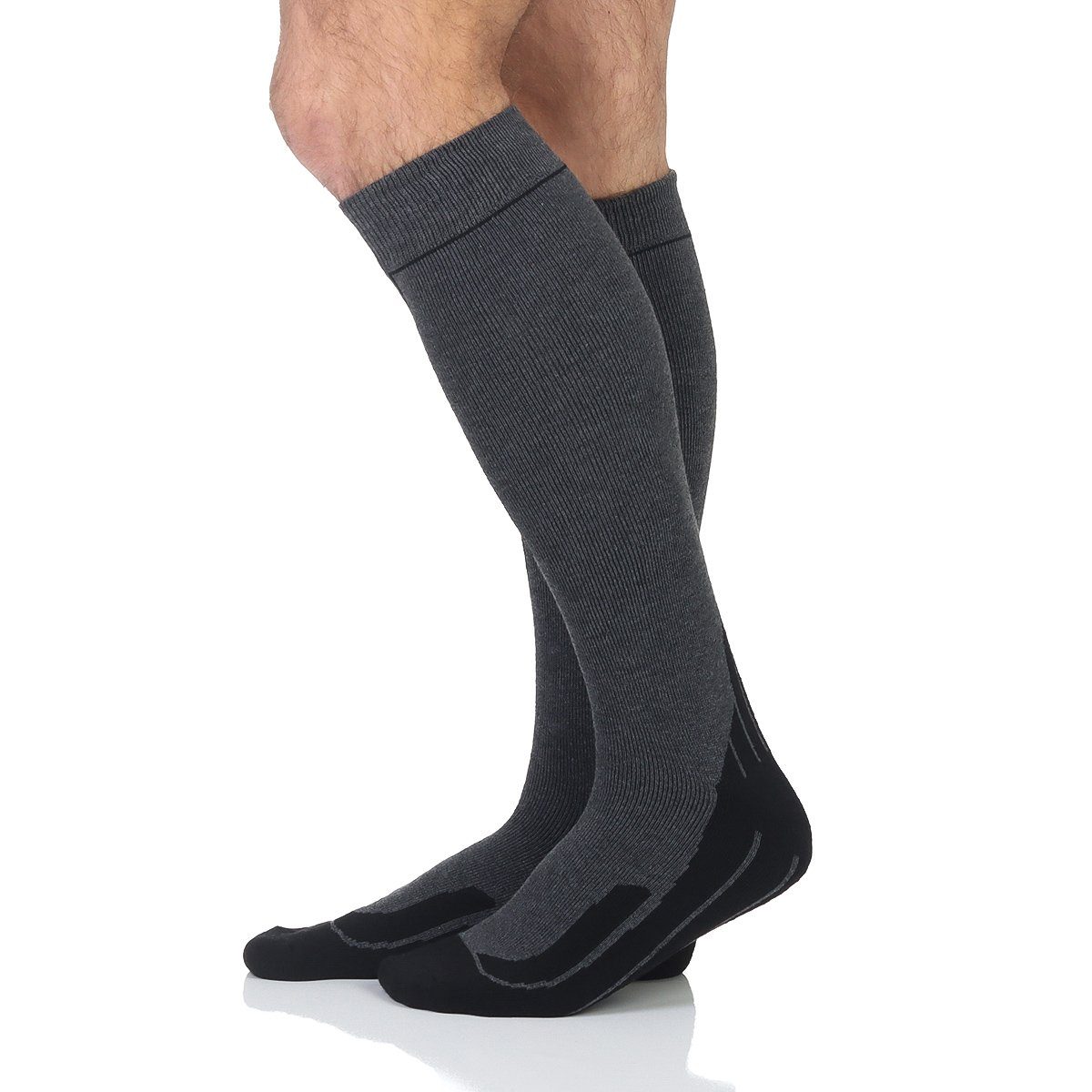 Sockenhimmel Skisocken 4er Pack Herren Thermo- Kniestrümpfe warme Socken Funktionsstrümpfe Vollfrottee, Gepolstert
