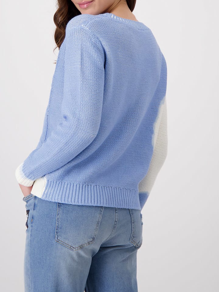monari Pullover in Blau/ Weiß günstig kaufen