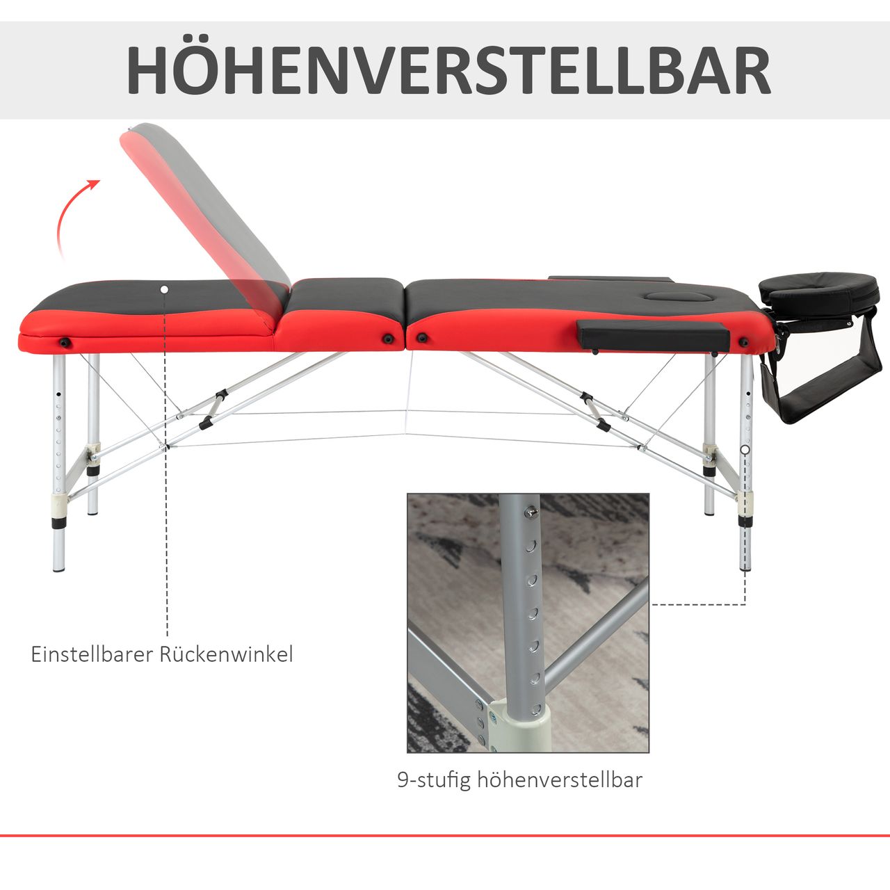 HOMCOM Massageliege, Alu Kunststoff