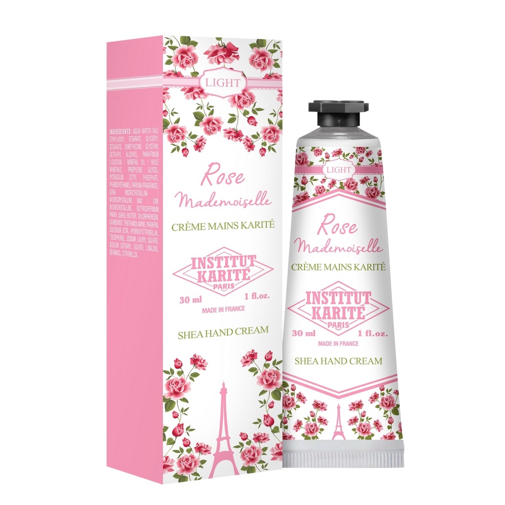 Institut Karité Paris Crème Mains Karité Rose Mademoiselle Légère avec étui Crème Mains