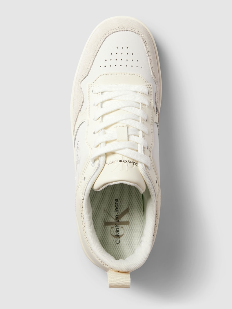 Sneaker mit Label-Print Modell 'BASKET' in offwhite