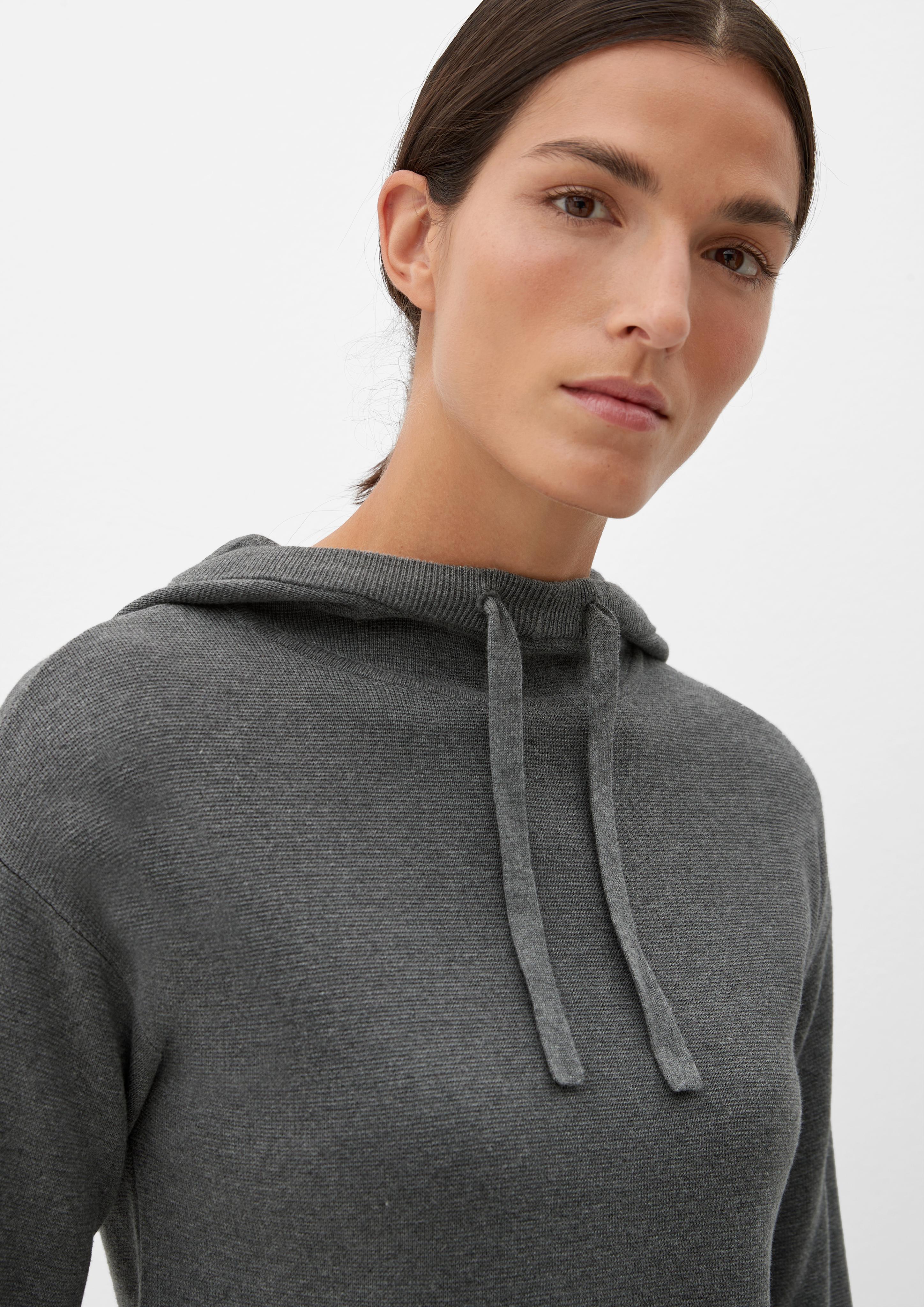 Strickhoodie mit geschlitztem Saum  2123883-9730