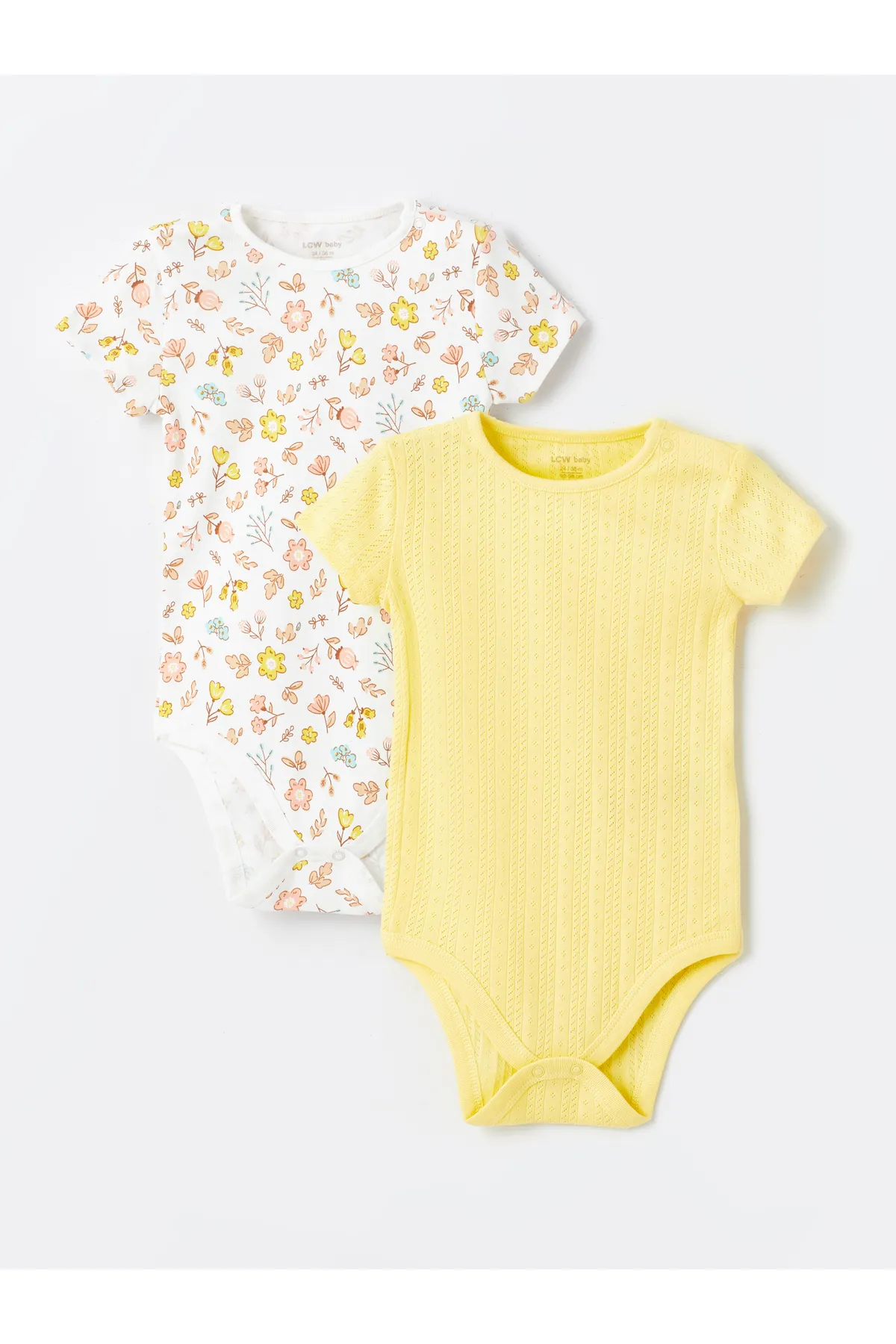 LC Waikiki  Kurzarm-Baby-Body mit Rundhalsausschnitt, 2-teilig