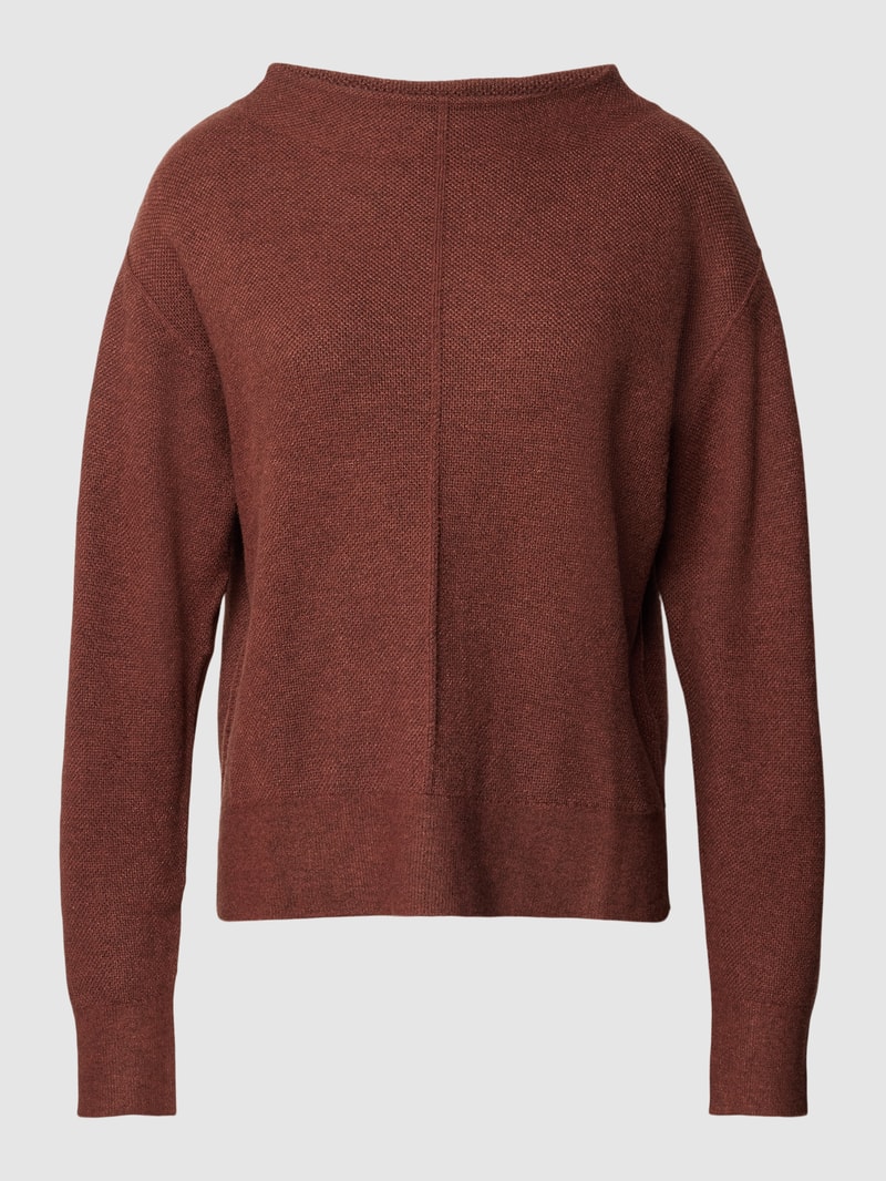 Strickpullover mit Ziernähten in mittelbraun