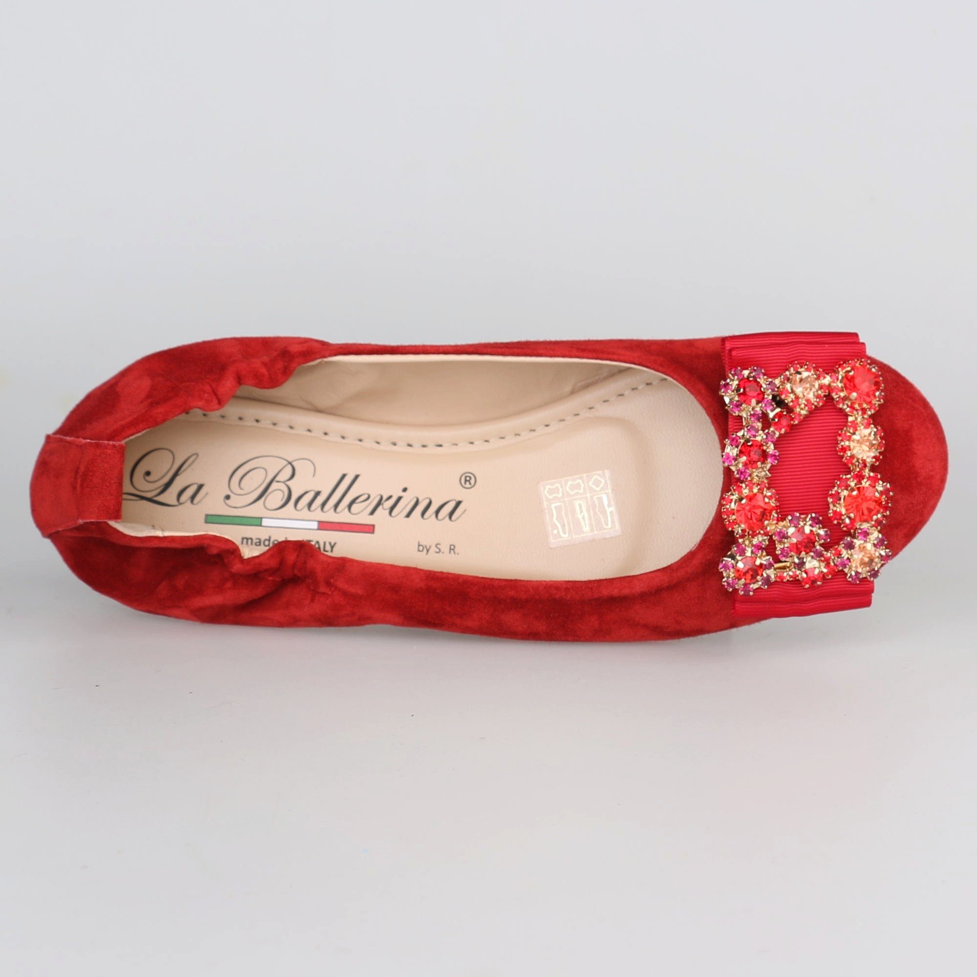 La Ballerina La Ballerina CAMBIO soft 15, Veloursleder, Rot Ballerina 2ei Schnallen im Lieferumfang, Trend Ballerinas 2024