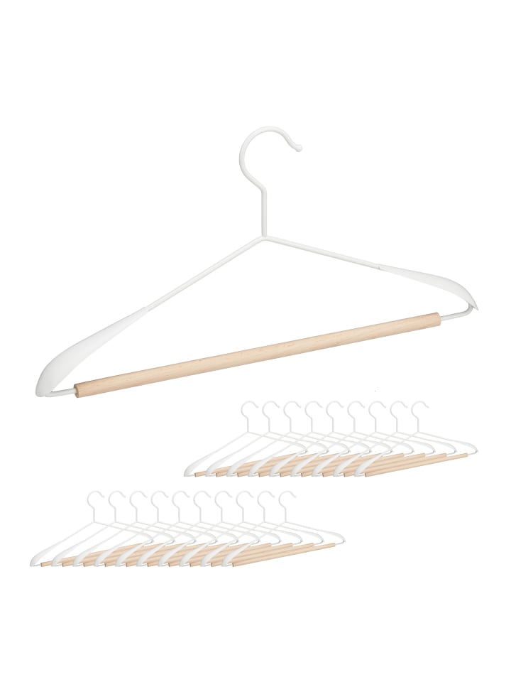 relaxdays 20x Kleiderbügel in Weiß günstig kaufen onesize