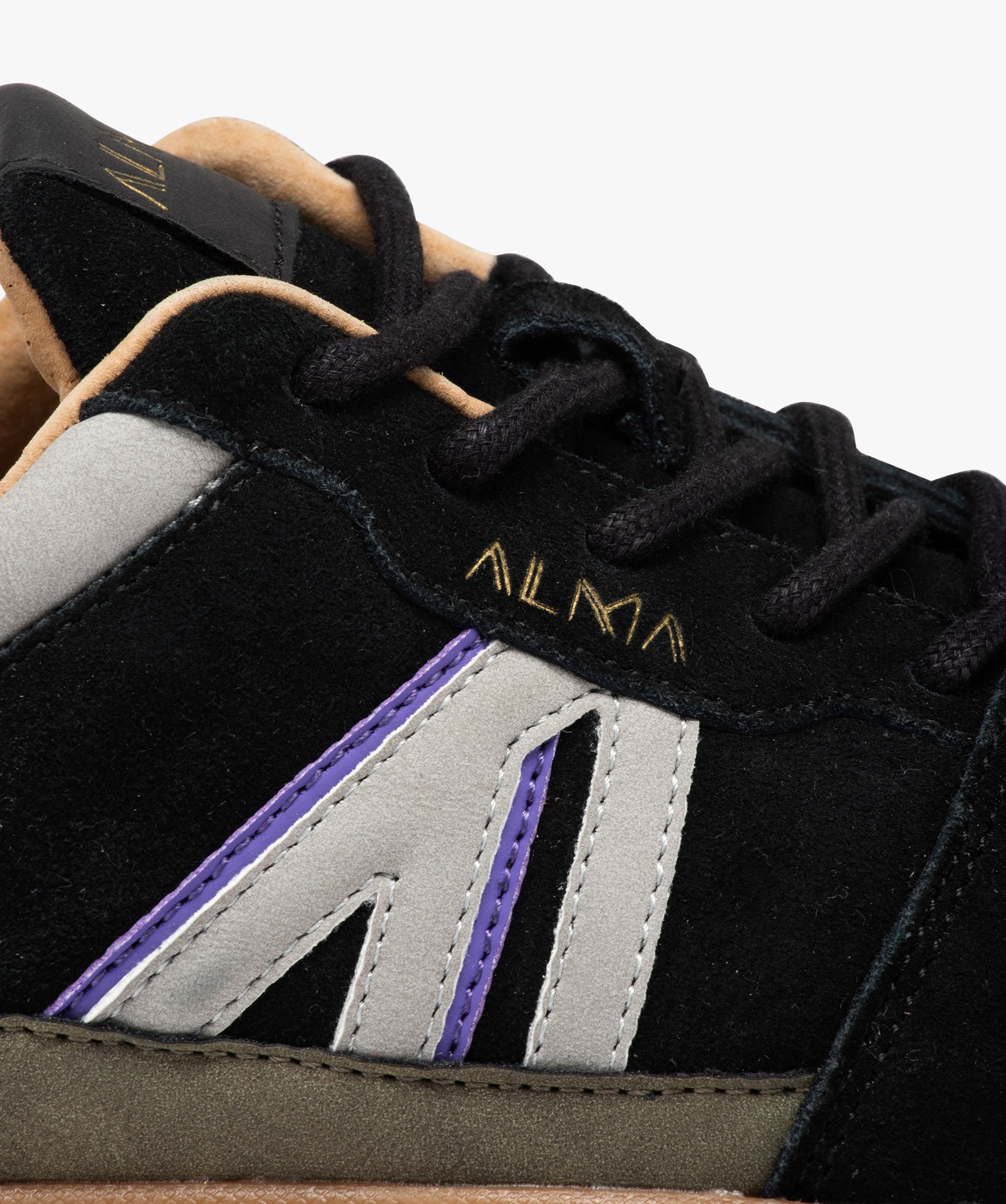 Baskets homme multicolores dessus en cuir suédine - Alma Pl... noir | GEMO