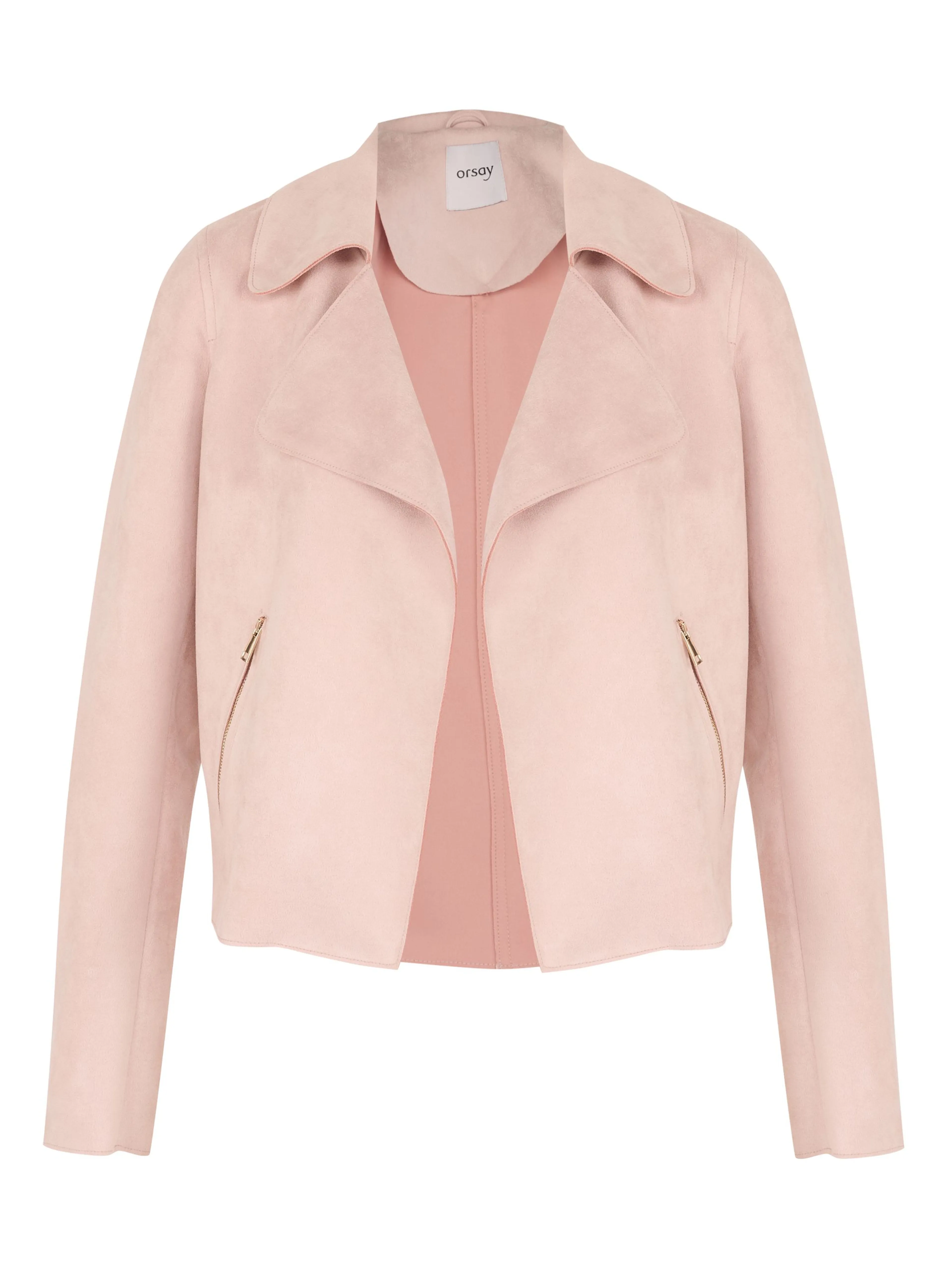 Hellrosa Damenjacke aus Veloursleder ORSAY