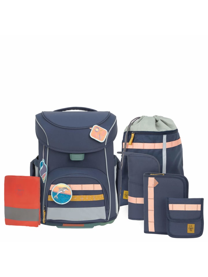 Lässig School Set Slim Unique - Schulranzen Set 7tlg. (Black) in Navy günstig kaufen onesize