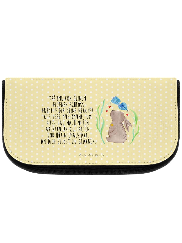 Mr. & Mrs. Panda Kosmetiktasche Hase Blume mit Spruch in Gelb Pastell günstig kaufen onesize