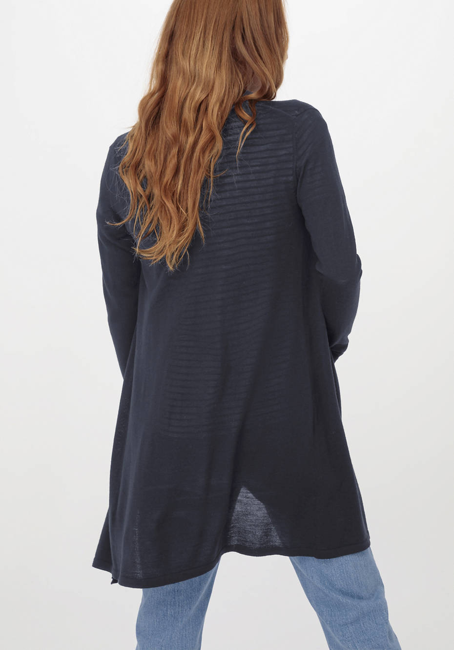 Long Strickjacke aus reiner Bio-Merinowolle