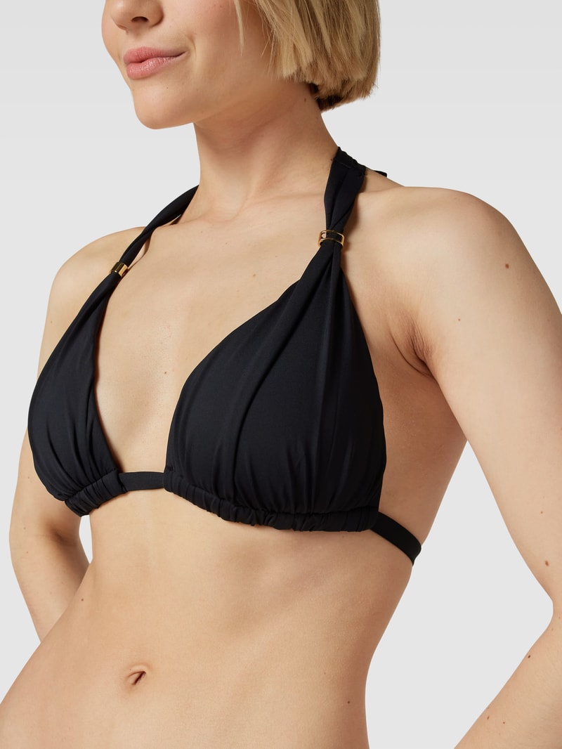 Bikini-Oberteil mit Neckholder in schwarz