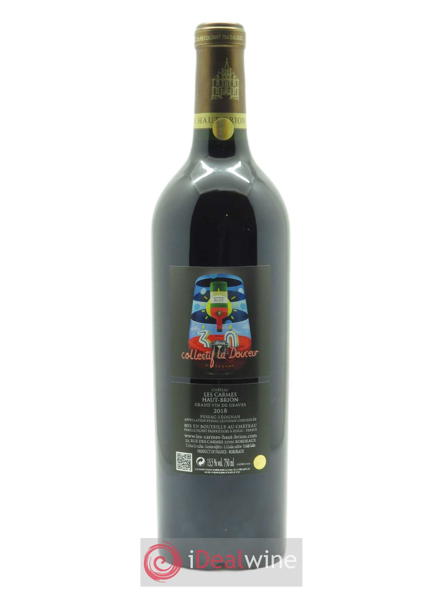 Château Les Carmes Haut-Brion (CBO à partir de 3 bts) 2018 - Lot de 1 Bouteille