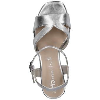 Tamaris Plateausandale in silber