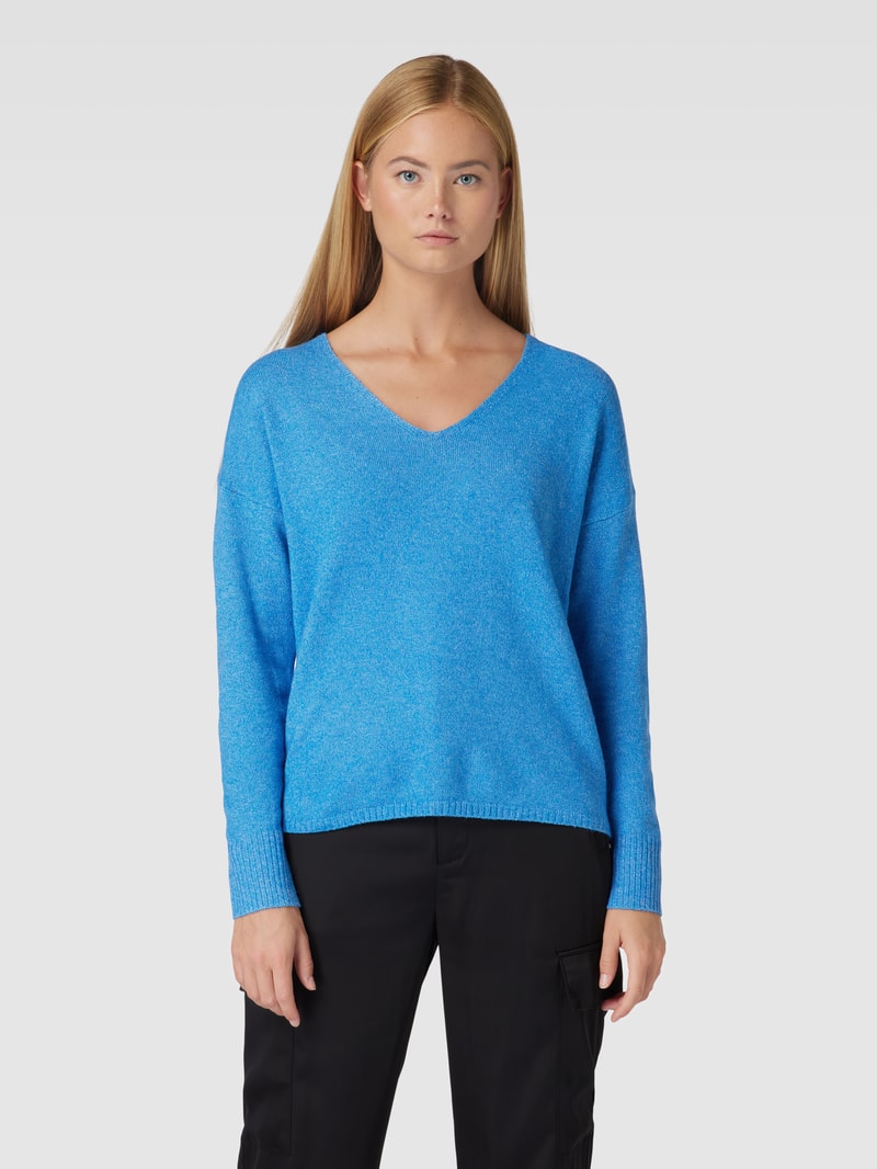 Strickpullover mit V-Ausschnitt Modell 'RICA LIFE' in bleu