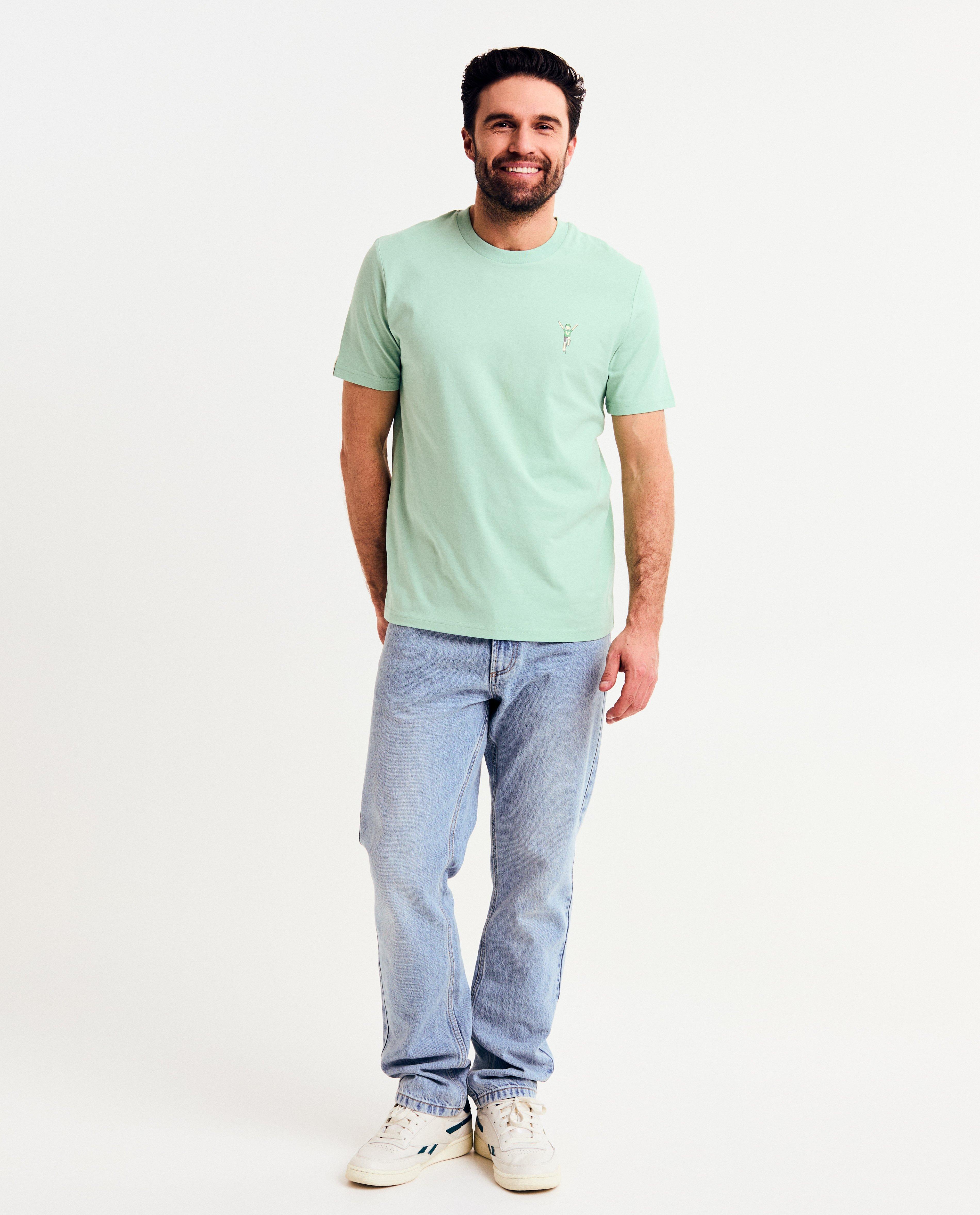 Tricou Vive le vélo cu imprimeu verde deschis