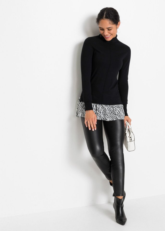 Pullover mit Bluseneinsatz
