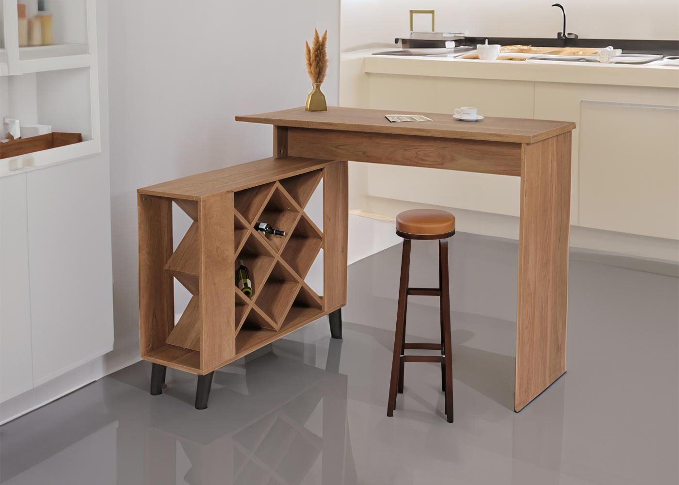 MCW Bartisch MCW-M45-B, Mit Weinregal