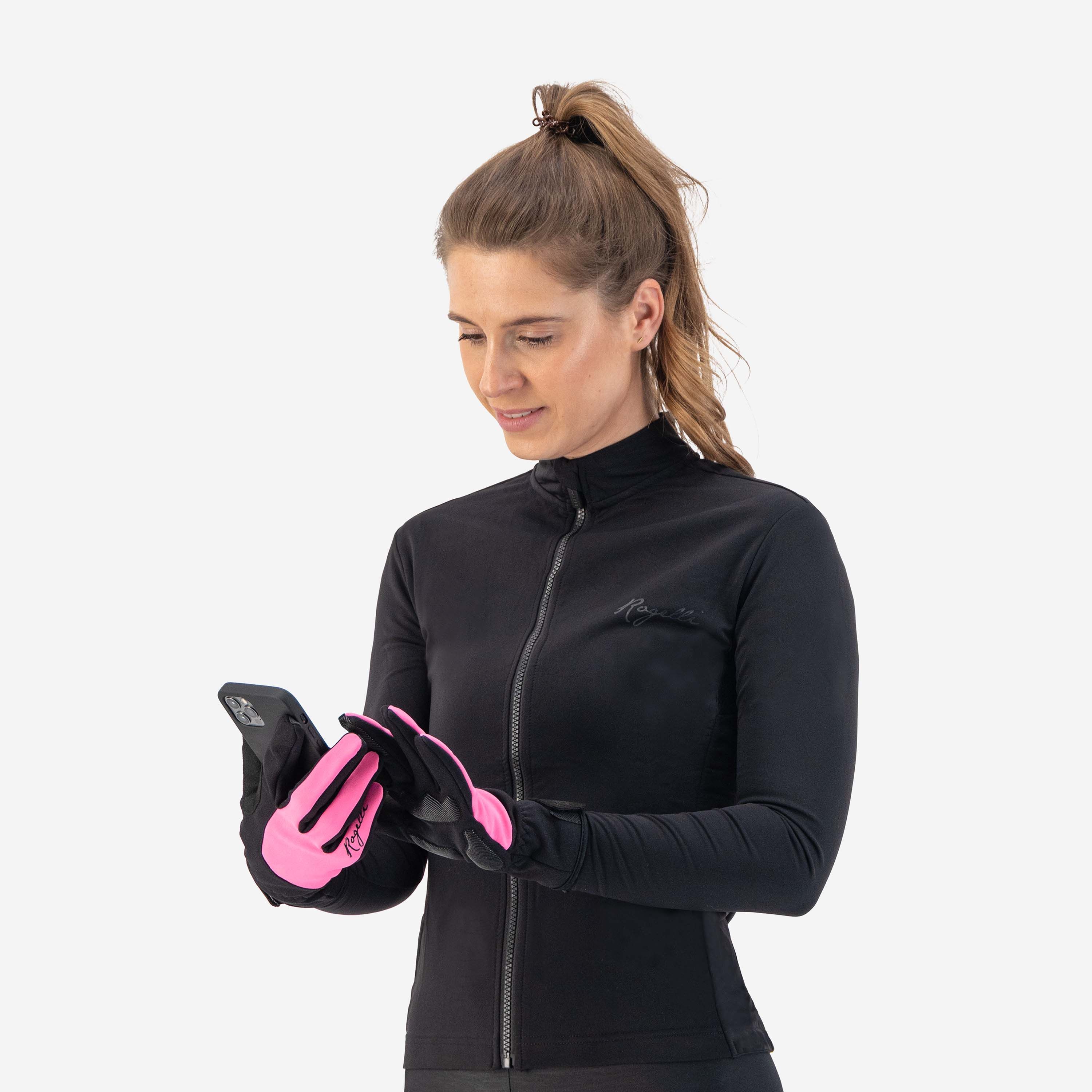 Rogelli Core Black Pink Damen Winterhandschuhe