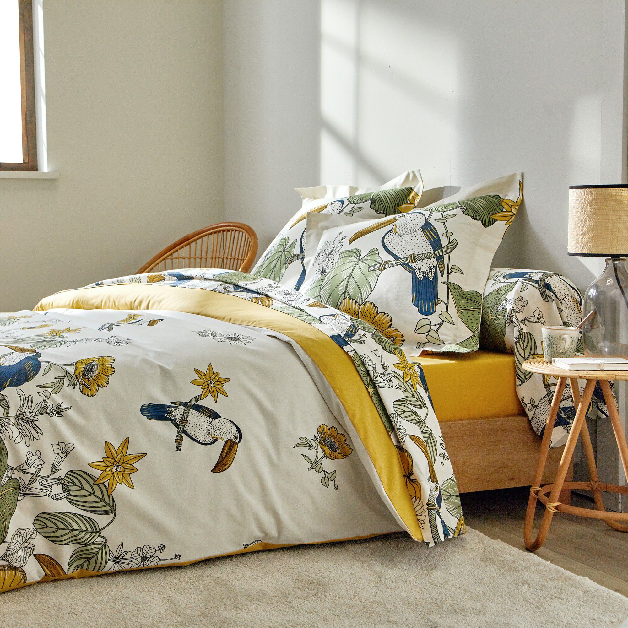 Linge de lit Toco en coton imprimé