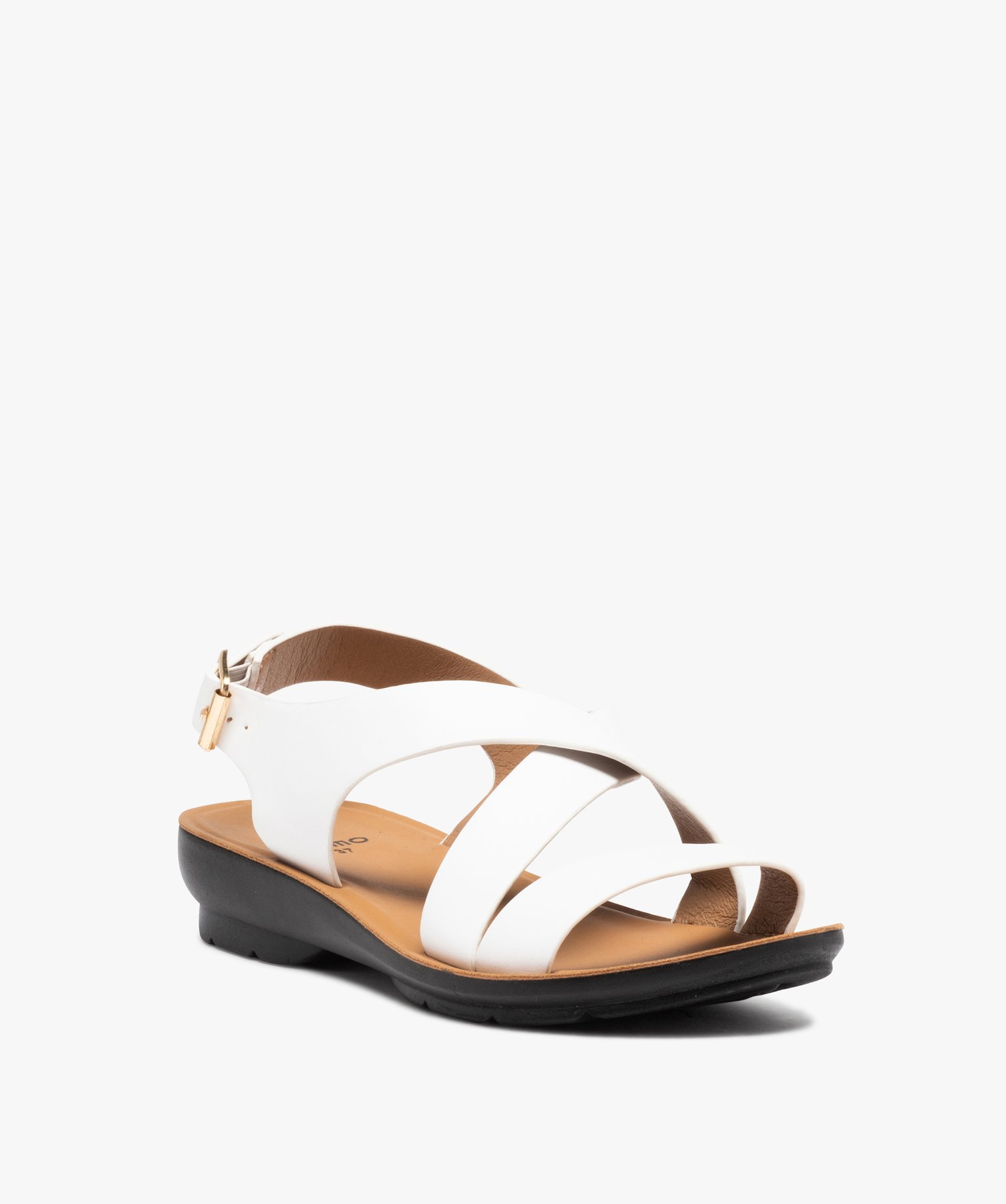Sandales femme confort unies à semelle amortissante blanc | GEMO