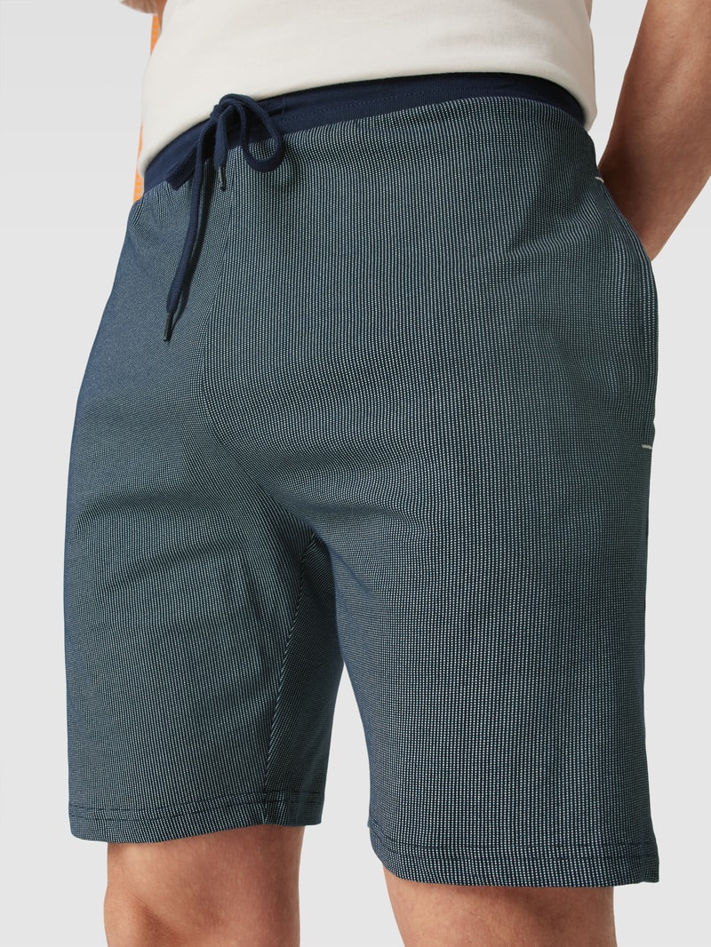 Pyjama-Shorts mit Allover-Muster in dunkelblau