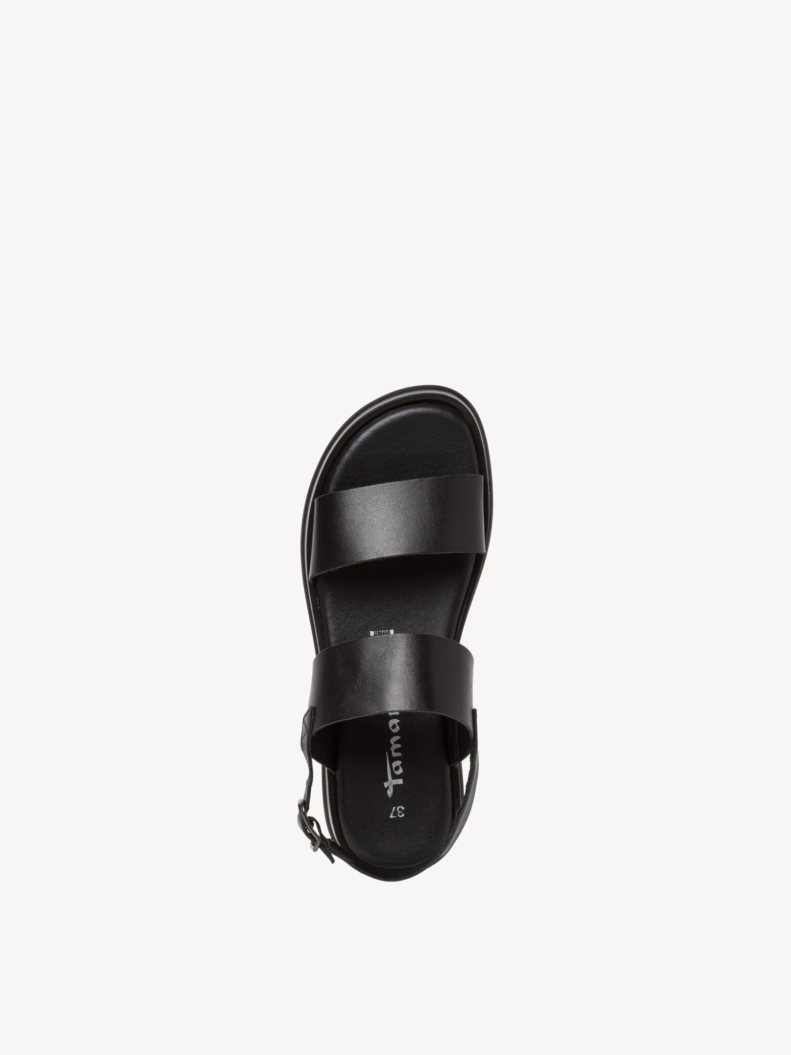 Sandale à talon en cuir - noir