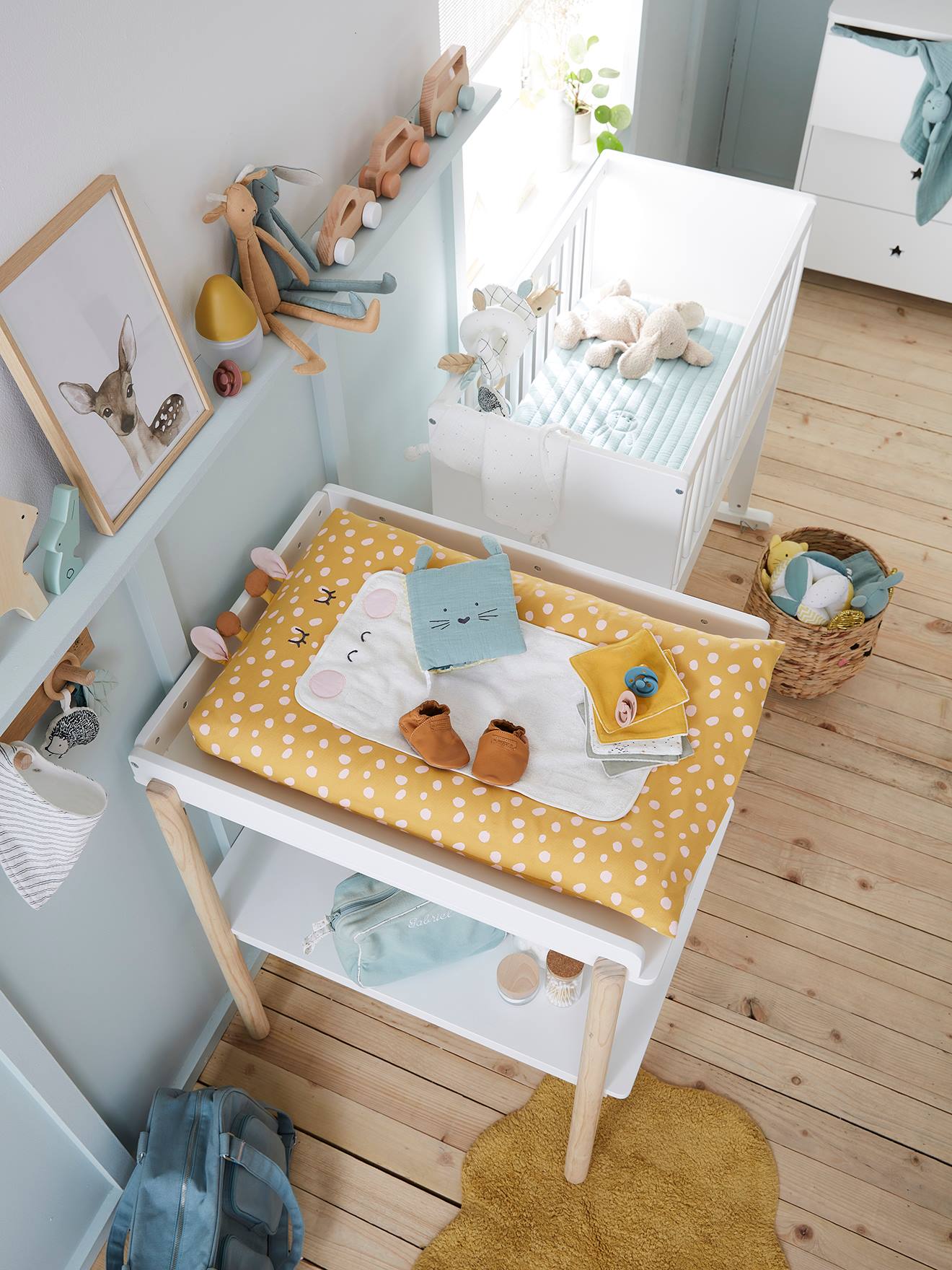 Vertbaudet Bezug für Baby Wickelauflage GIRAFFE, personalisierbar - mehrfarbig