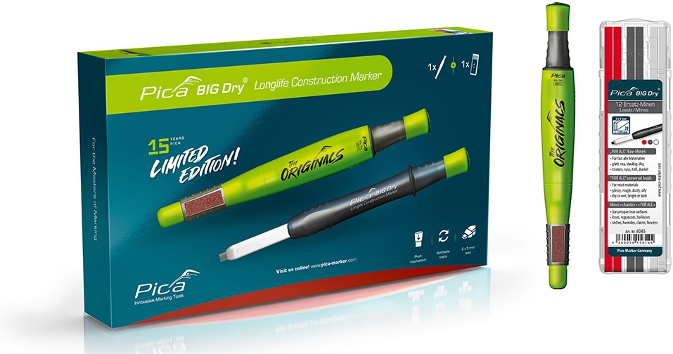 Pica PI6095 Pica Big Dry Bleistiftset mit Nachfüllmine