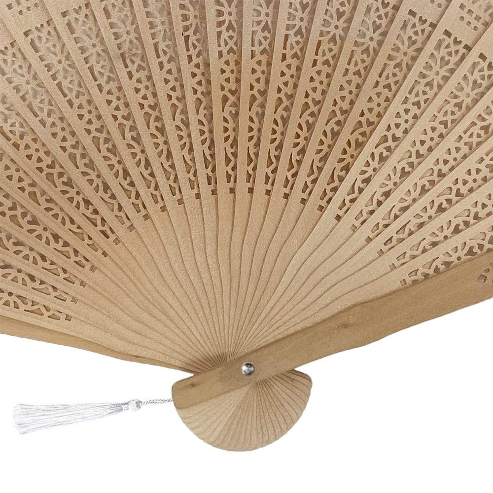 ZmdecQna Handfächer Faltbare Handfächer, Holz Geschnitzten Chinesischen Stil mit Quasten