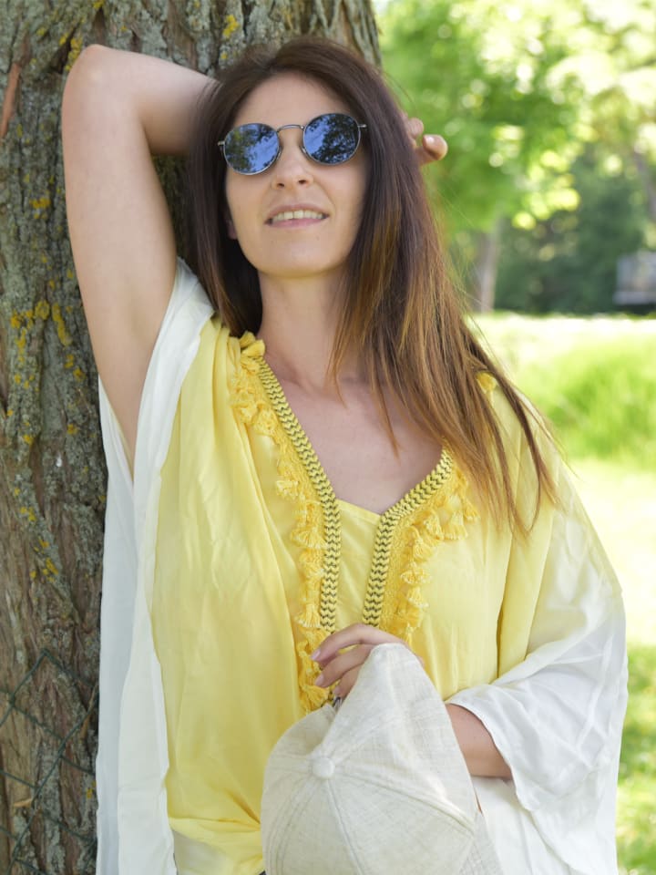 styleBREAKER Sonnenbrille in Gold / Blau verspiegelt günstig kaufen onesize