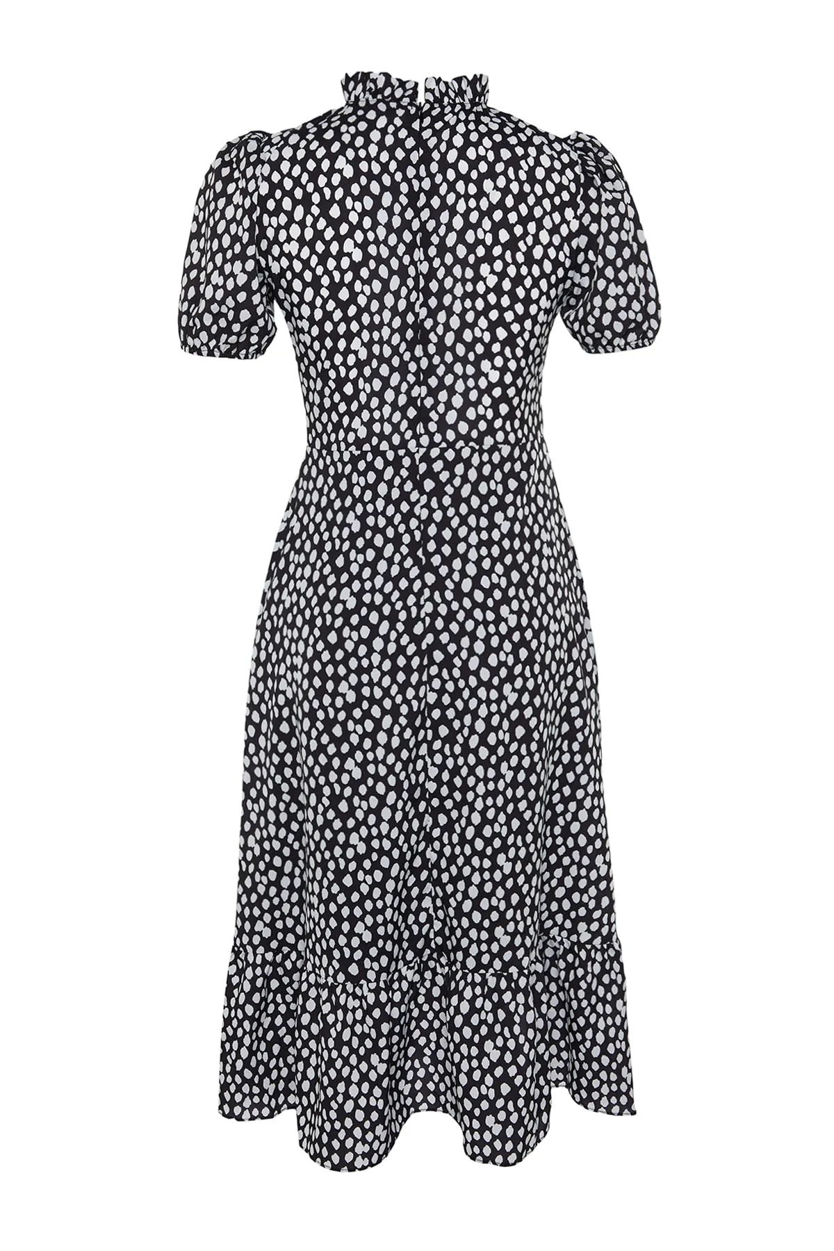 Trendyol Collection  Schwarzes A-Linien-Midikleid mit Blumenmuster TWOSS20EL0894