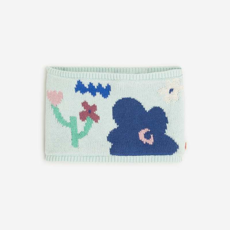 Snood bébé fille coloré et imprimé floral en tricot bleu Catimini