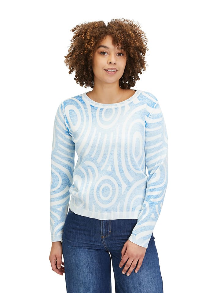 CARTOON Pullover in Hellblau/ Weiß günstig kaufen