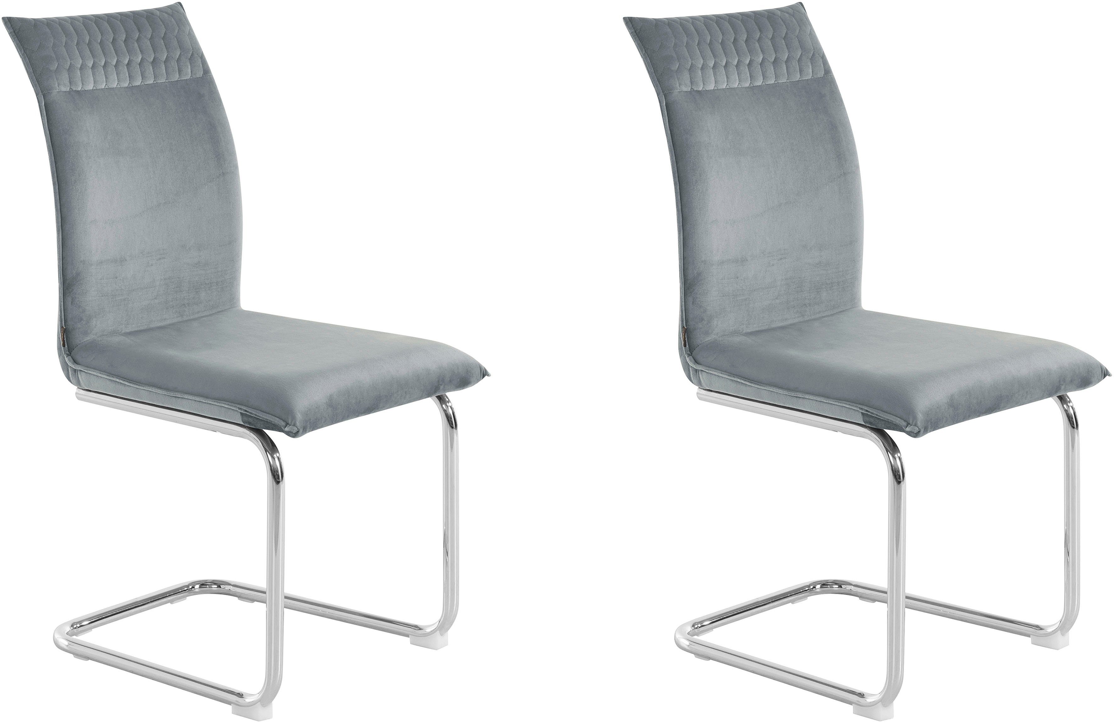 Leonique Freischwinger Deorwine (2 St), im 2er Set erhältlich, mit verchromten Metallbeinen, Sitzhöhe 47 cm