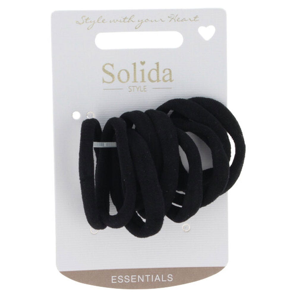 Solida Zopfabbinder klein breit schwarz 9 Stk.