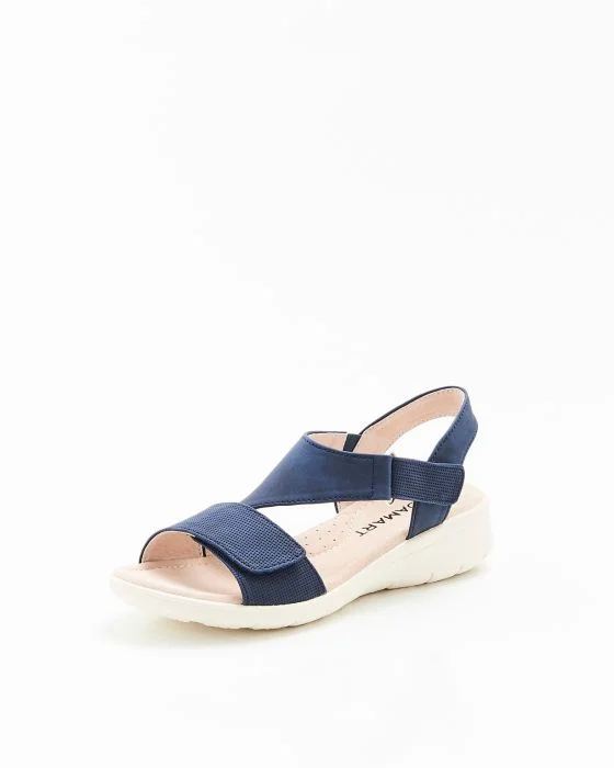Sandales compensées aspect nubuck