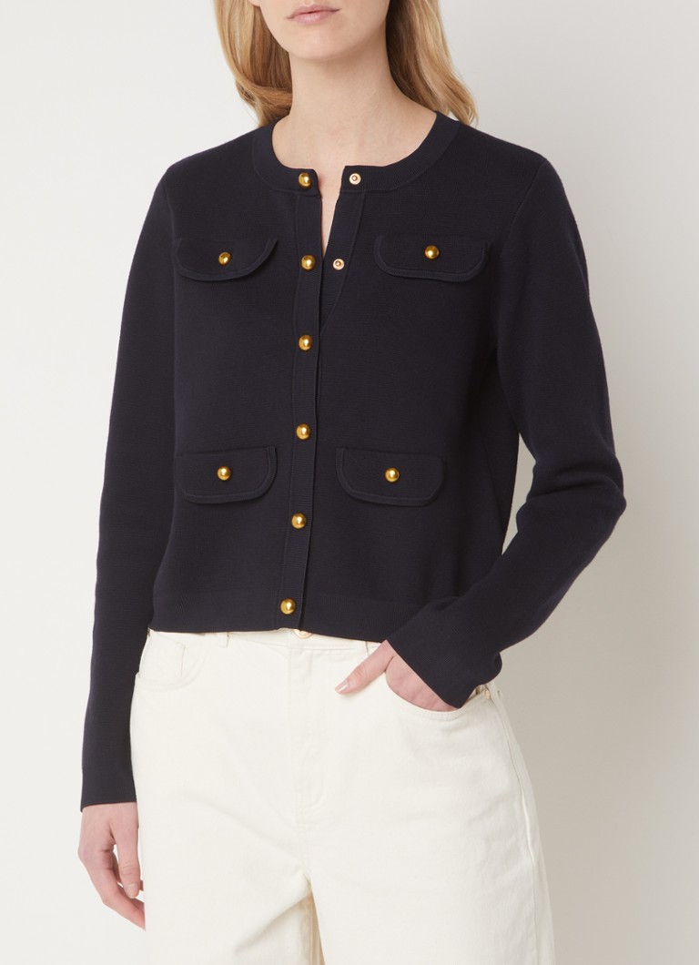Cardigan Phase Eight Libby, tricotat fin, cu nasturi decorativi.